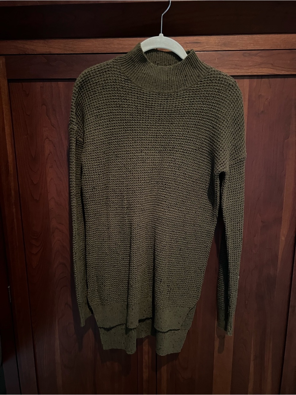 bp Olive Green Ribbed Mock Neck Sweater